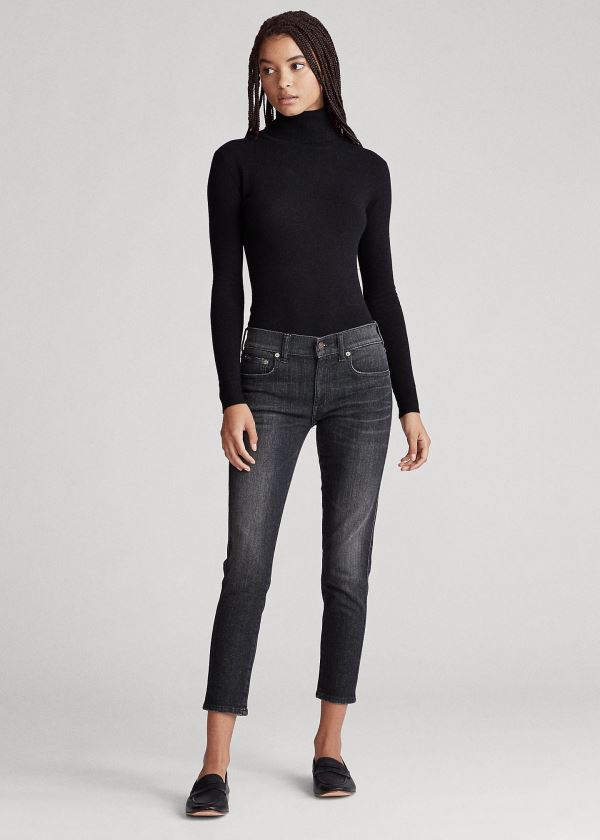 Jeans Polo Ralph Lauren Mujer Negros Azules - Tompkins Skinny Crop - AZRET3650